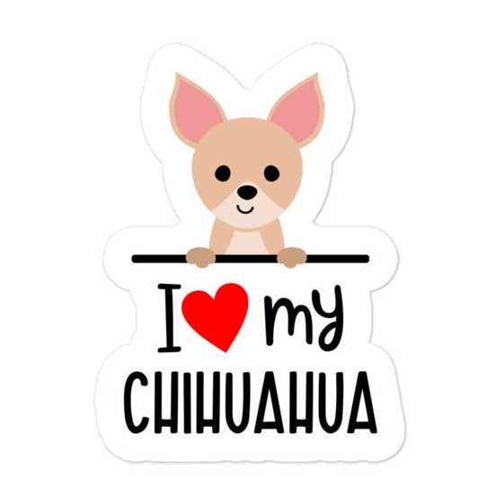 I Love My Chihuahua Sticker for wholesale by The Prancing Hound