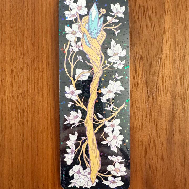 Jennifer Yung Art - Wholesale Bookmark - Fantasy Mystical Sword Wand Botanical Holographic Bookmark 2
