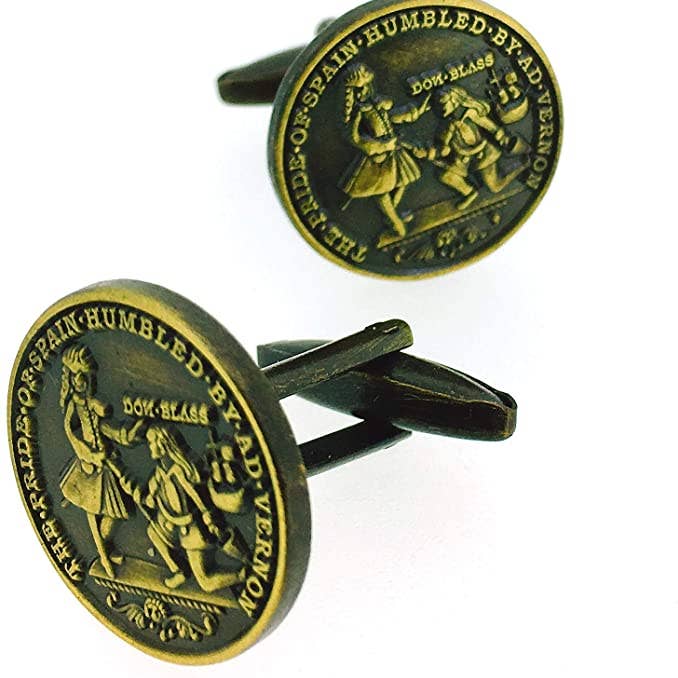 Gemelli per camicia con medaglia Blas de Lezo Mod 02 per la vendita all'ingrosso da parte di Beclosetoyou