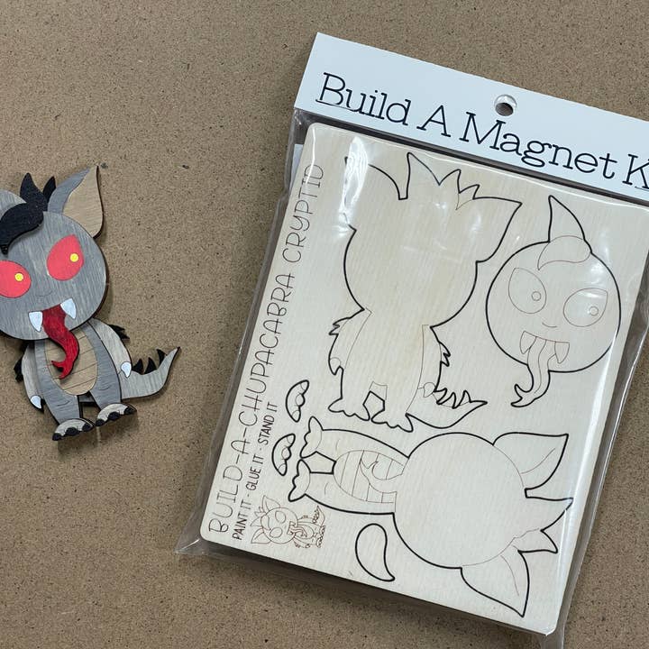 Reclaimed Woodworks Home Decor - Wholesale DIY Craft Kit - DIY Chupacabra Magnet Kit MYTHICAL CRAFT KIT4