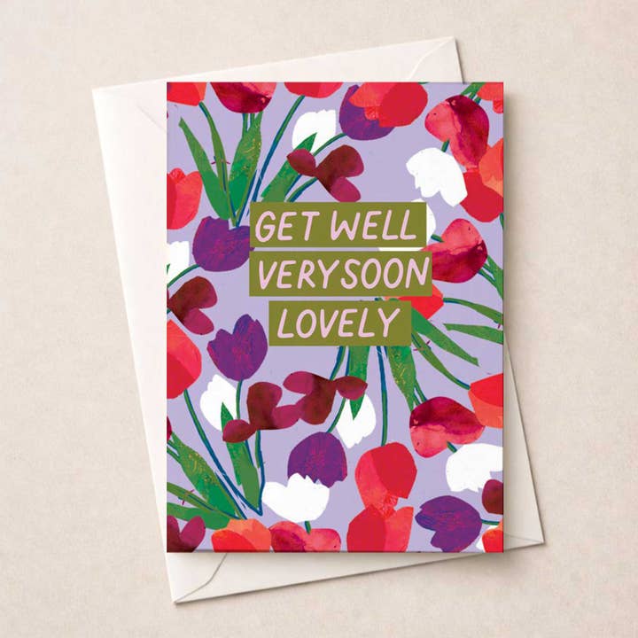 Large Get Well Soon Card - Tulips for wholesale by Hammond Gower Publications Ltd