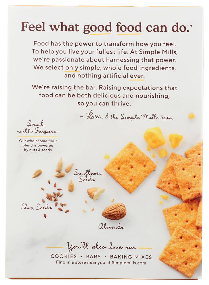 KeHE Distributors, LLC - Wholesale Crackers - Simple Mills Crackers Almond Flour Sharp Cheddar 4.25 oz1