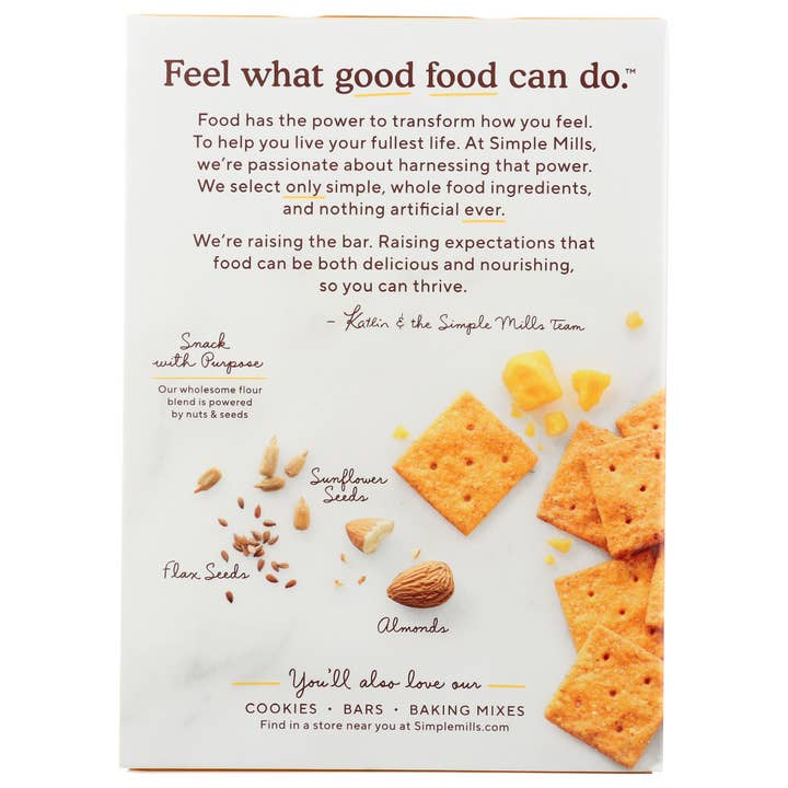 KeHE Distributors, LLC - Wholesale Crackers - Simple Mills Crackers Almond Flour Sharp Cheddar 4.25 oz1