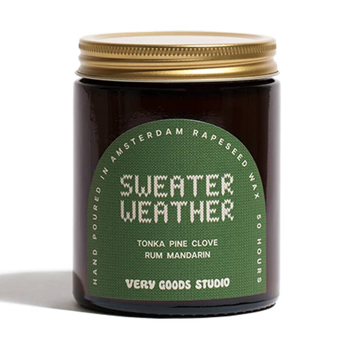 SWEATER WEATHER / 170 ml / 45-50 Hours Amber Glass Jars for wholesale by Very Goods Studio