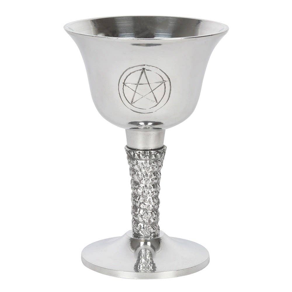 Something Different Wholesale - Wholesale Wine Glass - Silver Metal Pentagram Chalice1