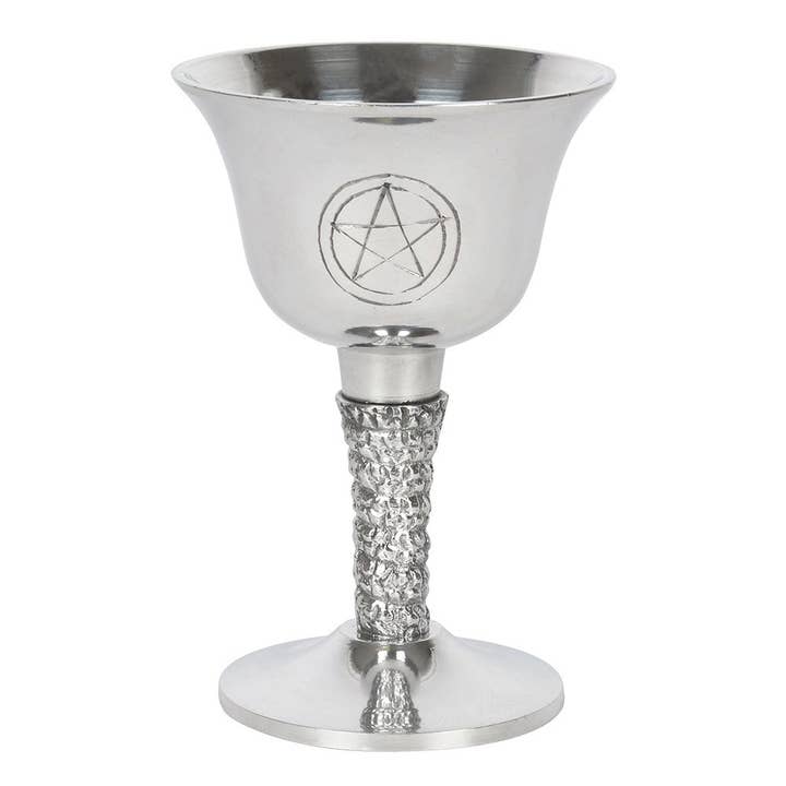 Something Different Wholesale - Wholesale Wine Glass - Silver Metal Pentagram Chalice1
