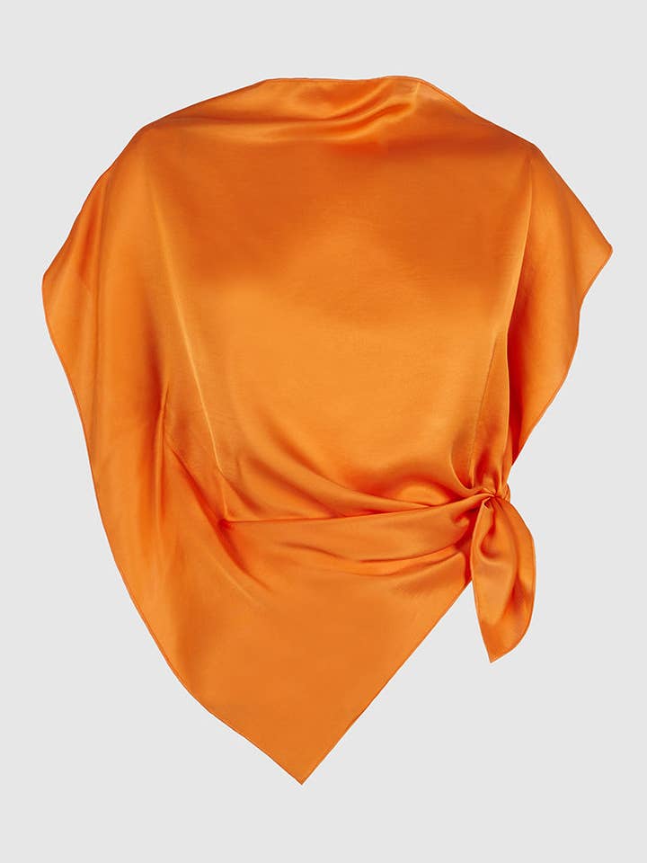 BIAAF - Vendita all'ingrosso Camicetta - Donna - TOP IN VISCOSA ARANCIONE BRILLANTE ‘PAÑOLETA’0