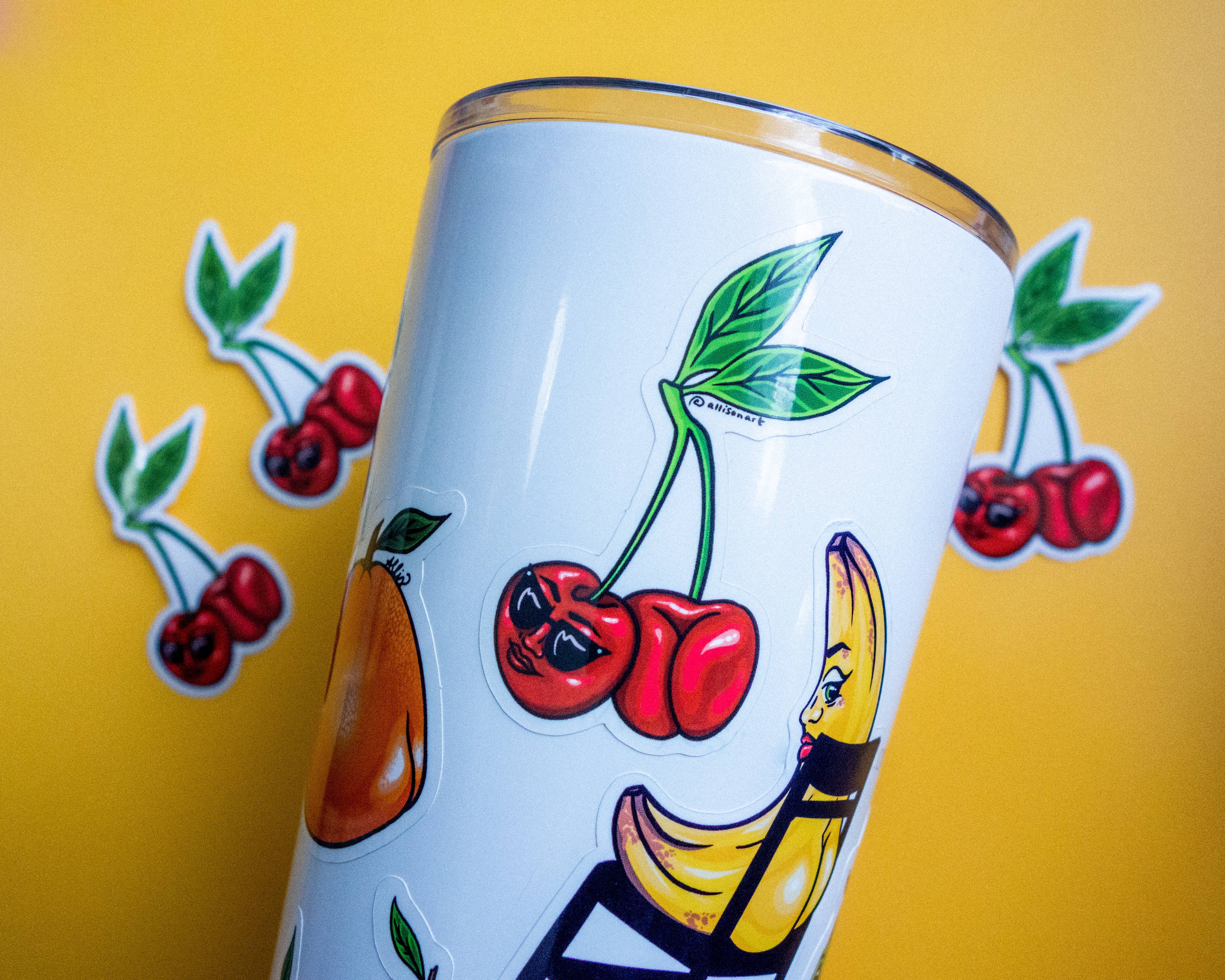 Cheeky Art Studio - Wholesale Sticker - Cherry Booty Vinyl Sticker1