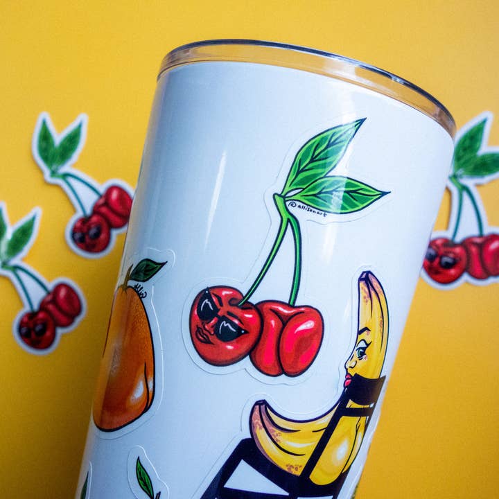Cheeky Art Studio - Wholesale Sticker - Cherry Booty Vinyl Sticker1