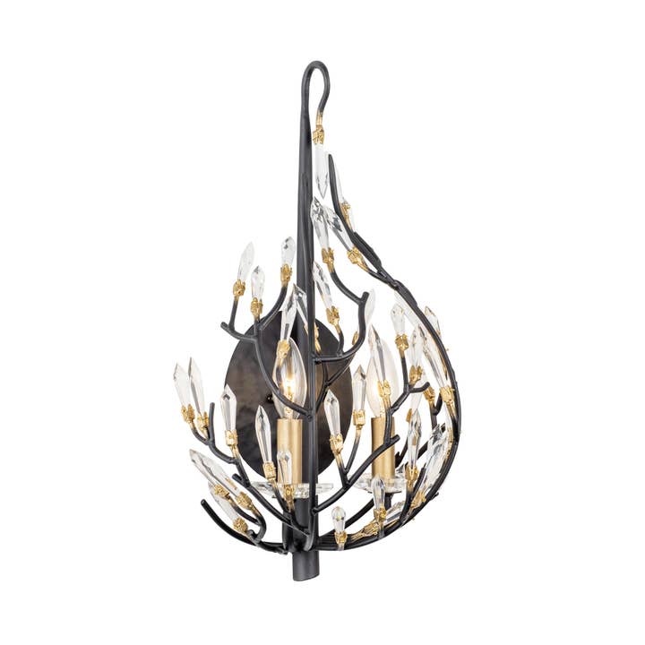 Varaluz – Candeeiro/lâmpada suspensa por atacado – Bash 2-Lt Crystal Sconce