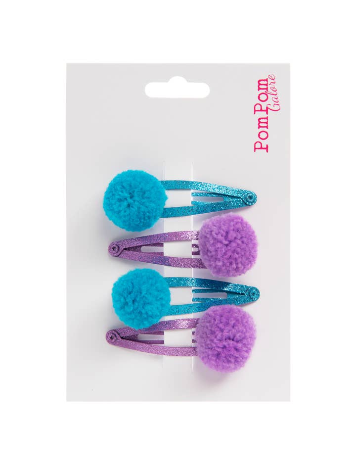 Blue & Lilac Glitter Hair Slides for wholesale by PomPom Galore