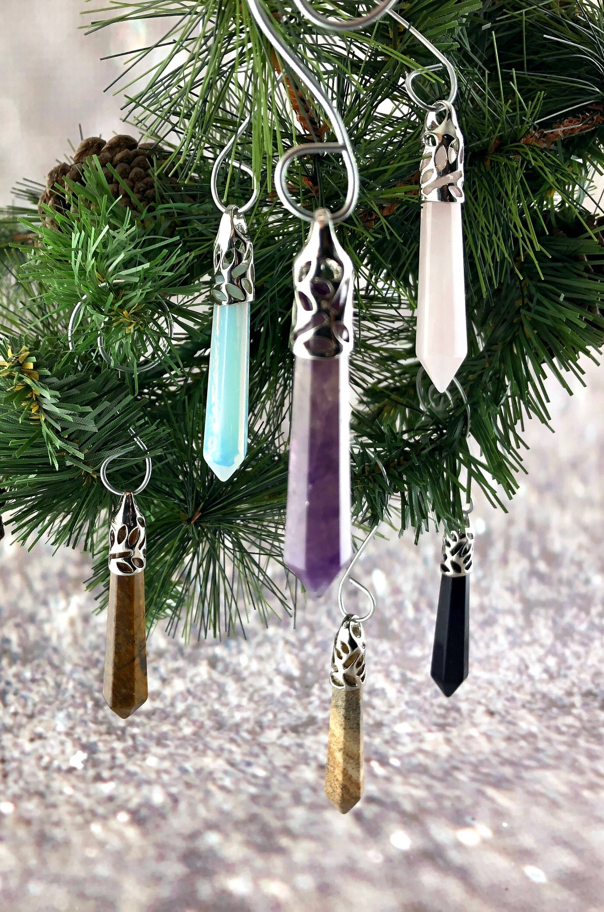 WonderLight Jewelry – Conjunto de ornamentos por atacado – Conjunto de enfeites de Natal com 1 ou 6 cristais de pedras preciosas12