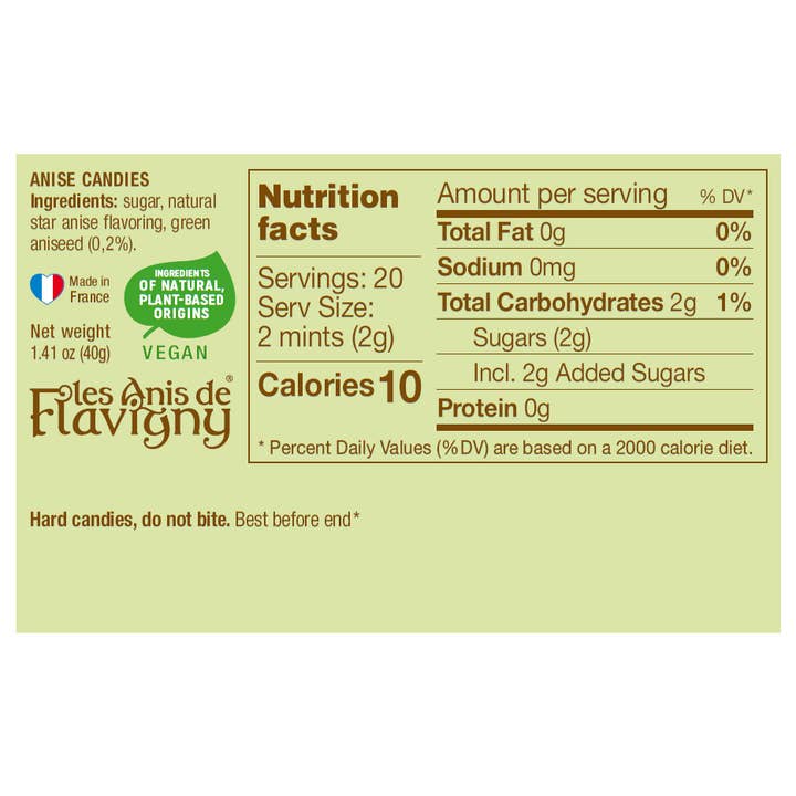 SWISS IMPORTS - Wholesale Hard Candy - Les Anis de Flavigny Anise Mint 40g2