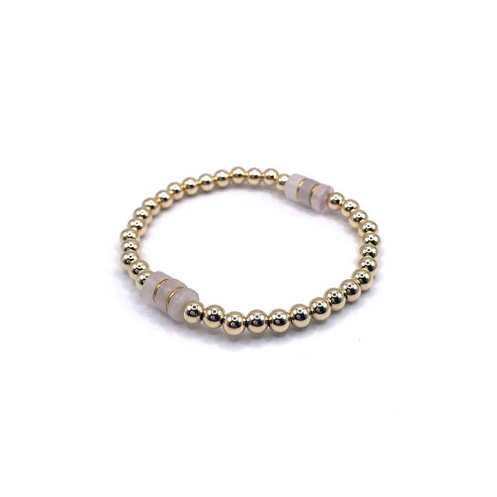 Kaylie Dawn Jewelry - Wholesale Beaded Bracelet - Gemini Handmade Gold Filled Stretchy Bracelet, Heishi Beads3