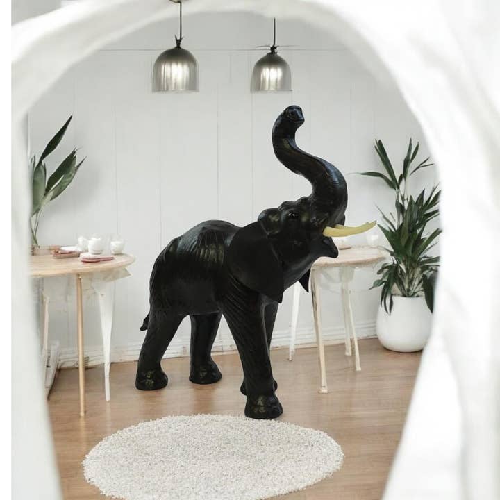 Something wild - Wholesale Decorative Figurine - Handmade Leather Elephant Statue | Eco-Friendly Decor1