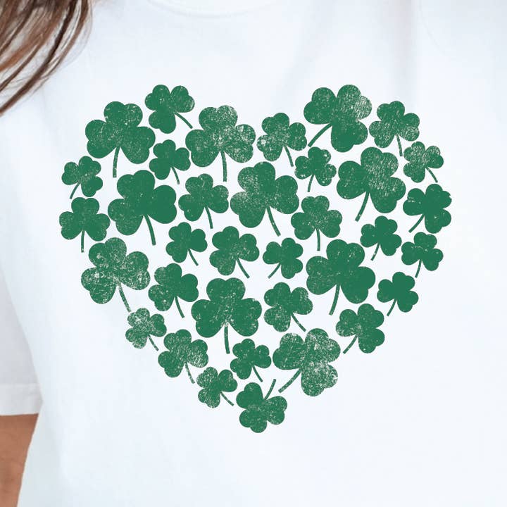 Transfert polychrome en forme de cœur de trèfle pour la vente par RBA Transfers