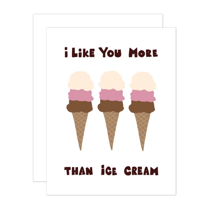 I Like You More Than Ice Cream Wenskaart voor wholesale door Cristina Alexander