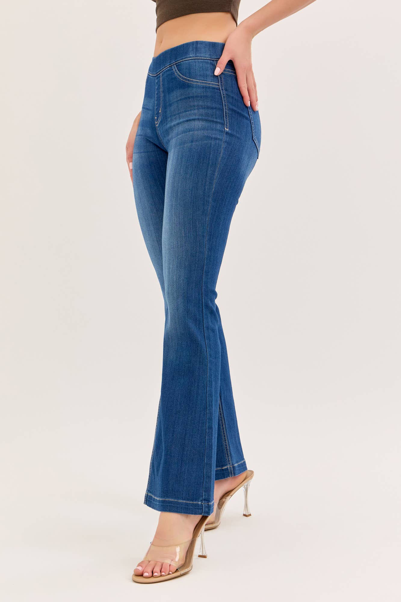 Cello Jeans - Wholesale Jeans - Women's - Dark Wash Flared Jegging [Ab35324DK-30]2