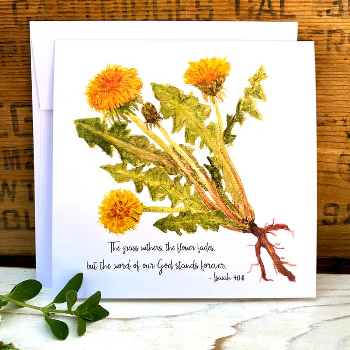Dandelion: Faithful and True Series Christian Card for wholesale by Dark Fox Creative