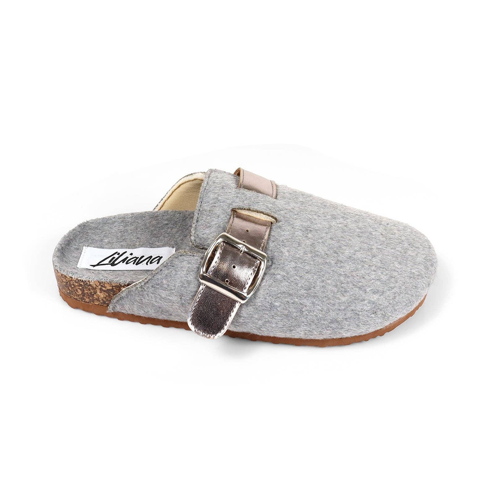 CAMILE-3 FUR BOSTON SOFT FOOTBED CLOGS GREY FELT for wholesale on Faire5