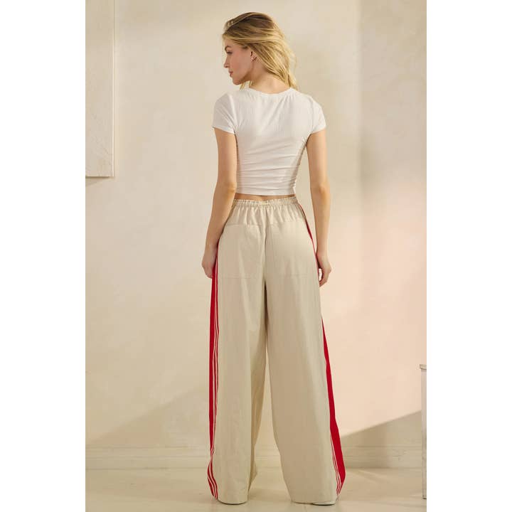 Ivory Sport Striped Wide Legged Pants for wholesale on Faire8