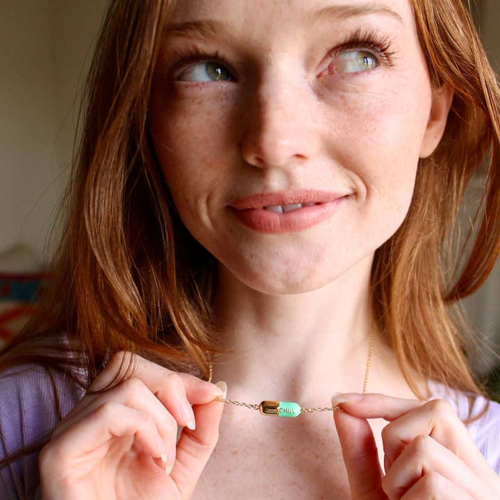 Big Chill Pill Chain Necklace for wholesale by Kris Nations