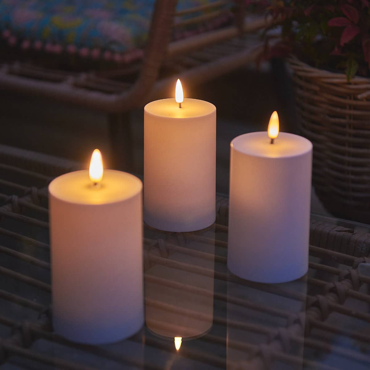 Lightstyle London – wholesale Flameless candle – Outdoor Pillar Candle - set of 22