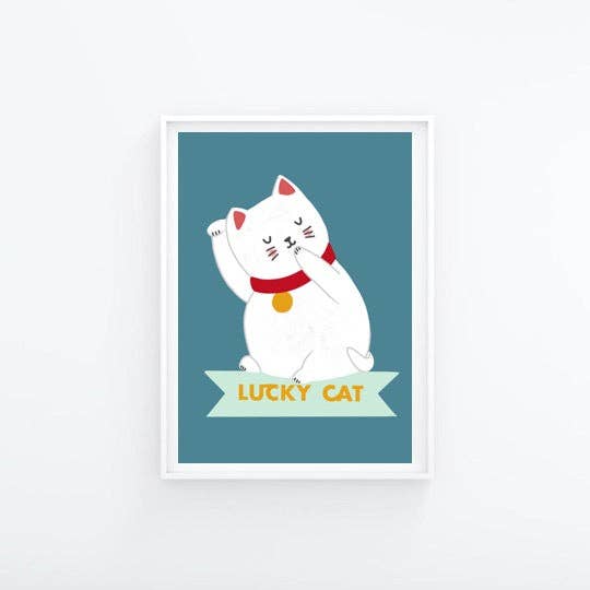 Impressão A4 Lucky Cat por atacado de Folk Like These