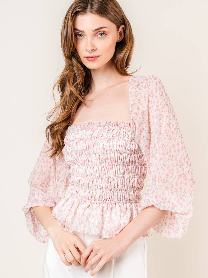 COTTAGE CORE COCO COQUETTE DITSY BLUMENBLUSE TI5037FO für den Großhandel von Fore Collection