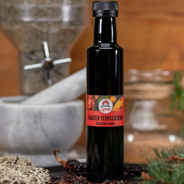 Harzer Teufelszeug - Carolina Reaper – a pasta de especiarias picante com caráter 🔥🌶️ por atacado de Quedlinburger Senf