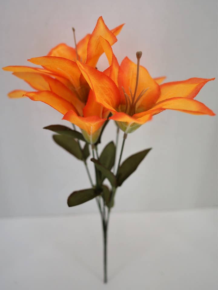 13" Lily Bush, Orange for wholesale by Tremont Floral Supplies