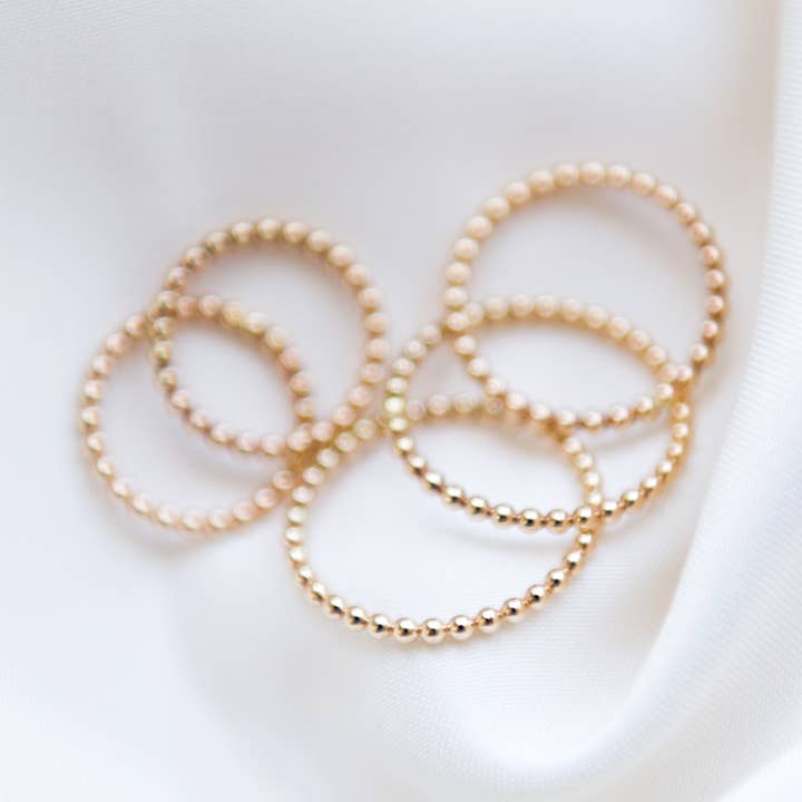 Beaded Stacking Rings | Sterling Silver or 14k Gold Filled for wholesale by Blossom and Shine