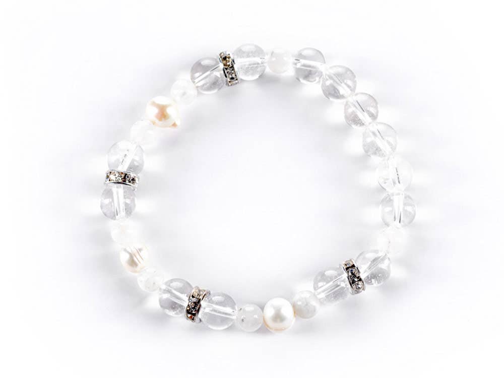 VitaJuwel USA - Wholesale Beaded Bracelet - Crystal Bracelet | INTUITION - Moonstone, Pearl & Quartz1