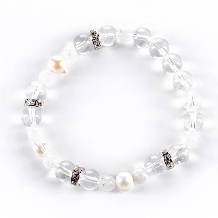 VitaJuwel USA - Wholesale Beaded Bracelet - Crystal Bracelet | INTUITION - Moonstone, Pearl & Quartz1