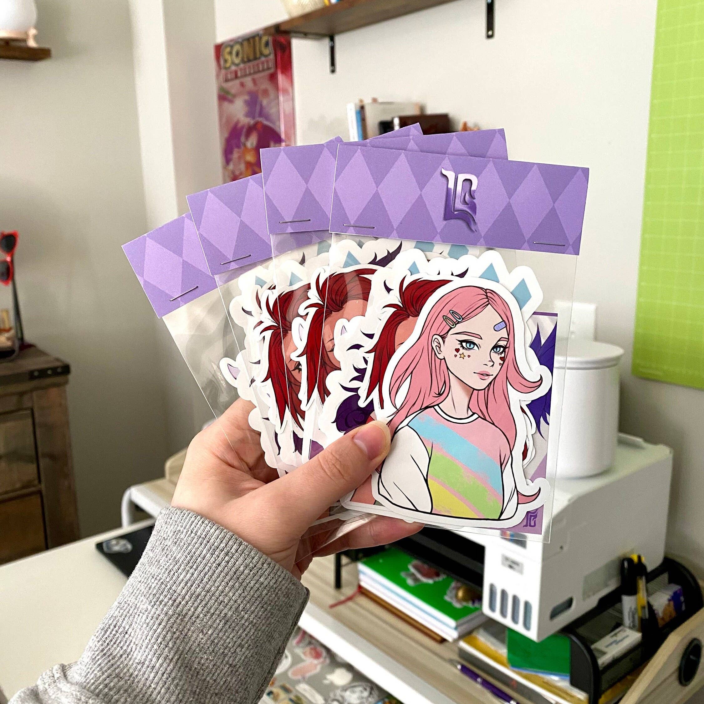 LilacGhostie Creations - Wholesale Sticker - Feminine Characters Illustration Sticker Pack4