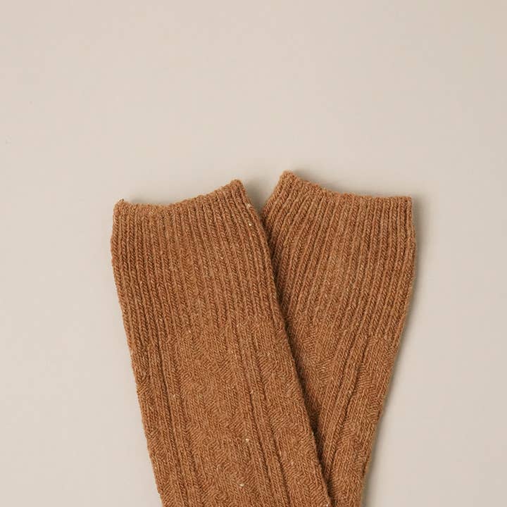 Women's Rib Knitted Wool Blend Crew Socks. for wholesale on Faire7