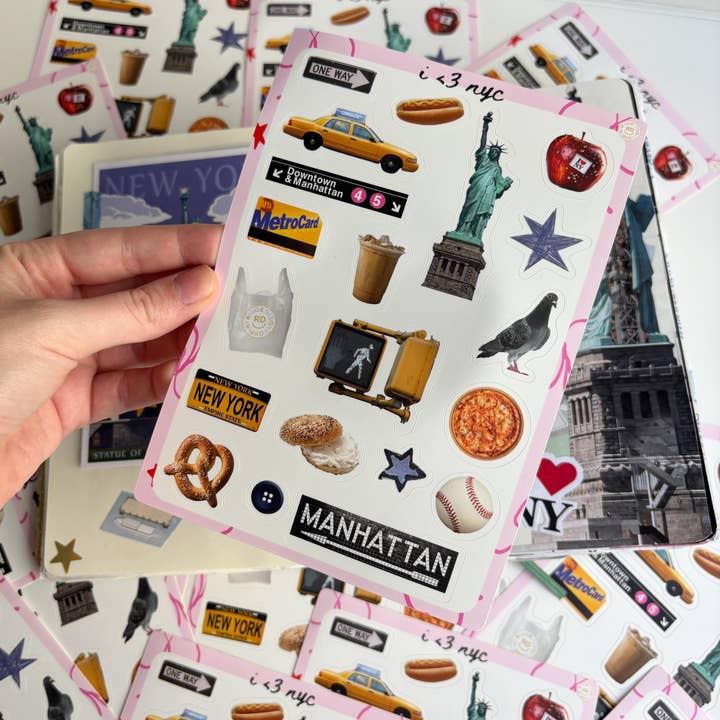 ReggieDesignCo - Wholesale Sticker - New York Junk Journal 5x7 Sticker Sheet3