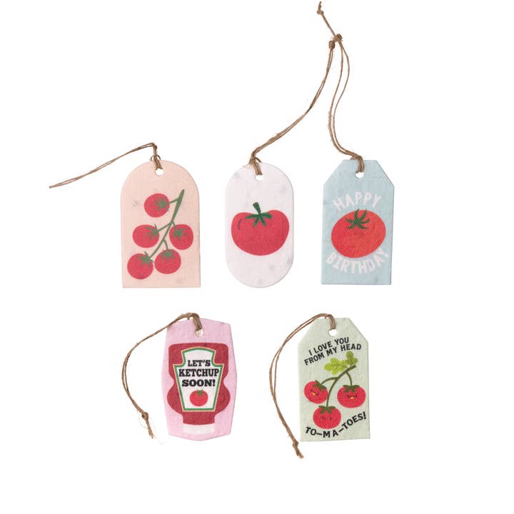 123 Farm - Wholesale Gift Tag - Plantable Seed Gift Tags - Vintage Seed Design, 5 Gift Tags