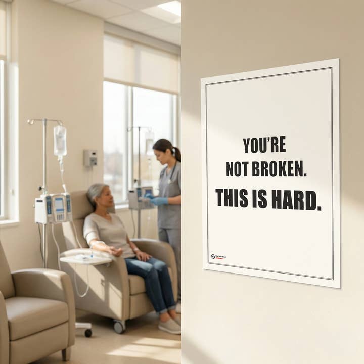 You’re Not Broken. This Is Hard. Poster | Motivational Typography Wall Art | Encouraging Mental Health Print | 16x20 for wholesale by One Gear Short of Normal