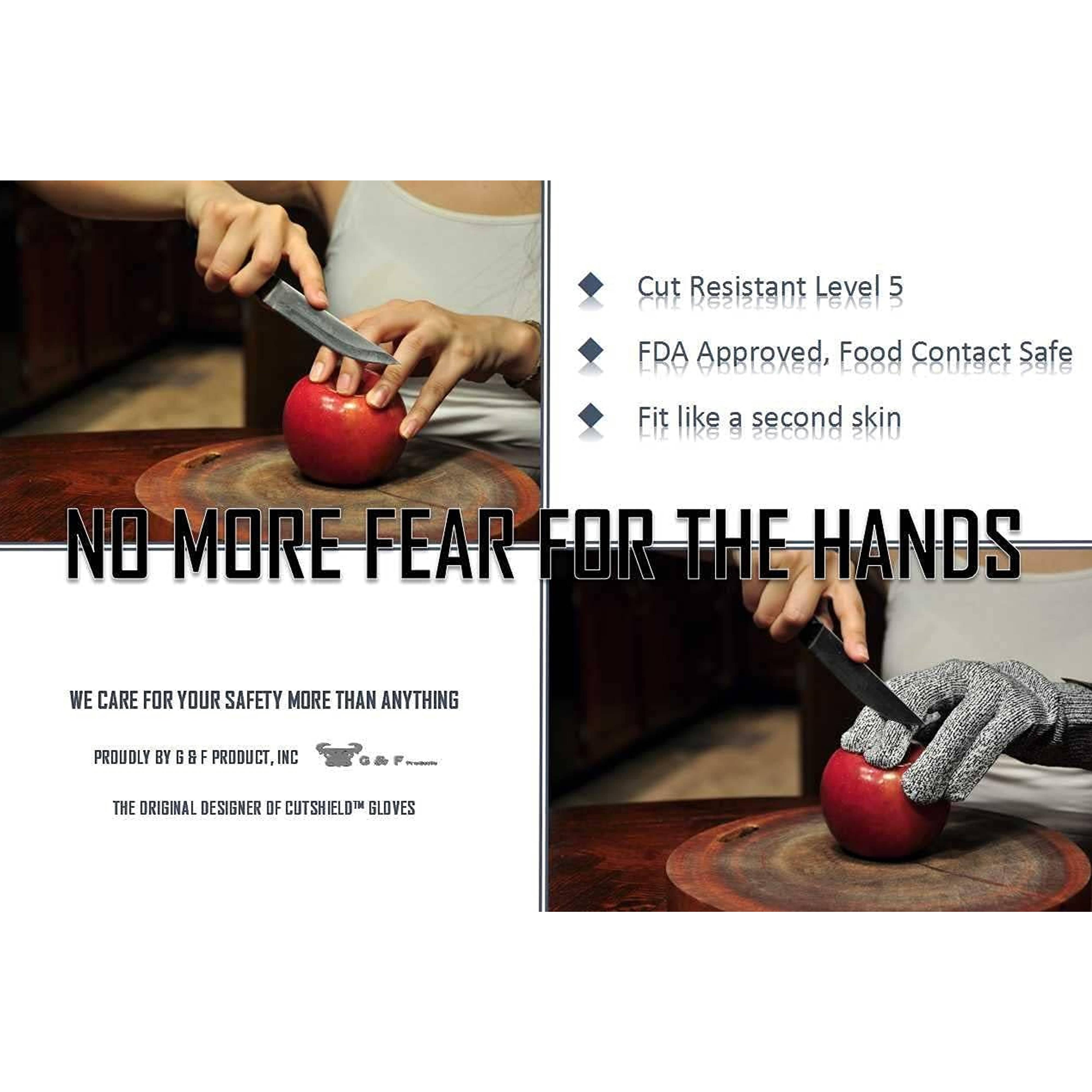 G & F Products - Wholesale Gloves - Unisex - Cutshield Level 5 Cut Resistant Kitchen Glove Food Prep Safe2