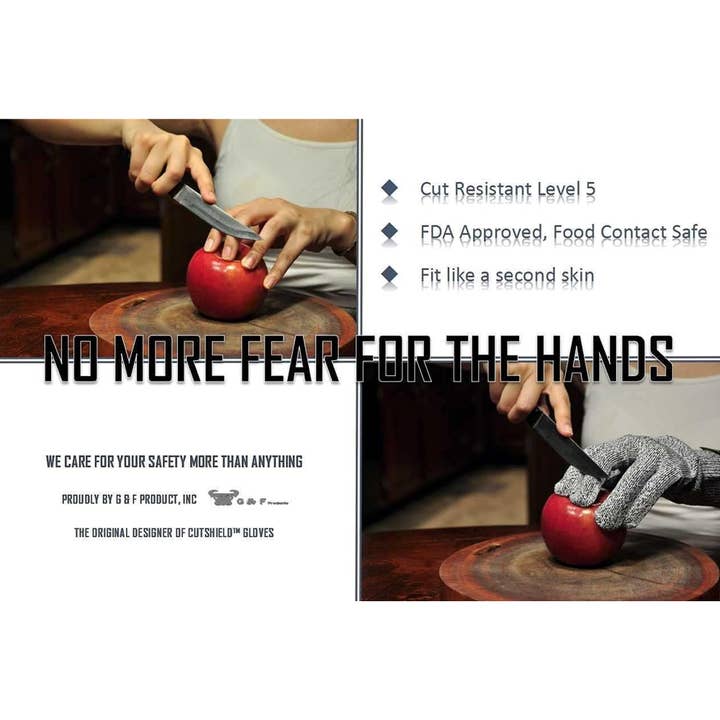 G & F Products - Wholesale Gloves - Unisex - Cutshield Level 5 Cut Resistant Kitchen Glove Food Prep Safe2