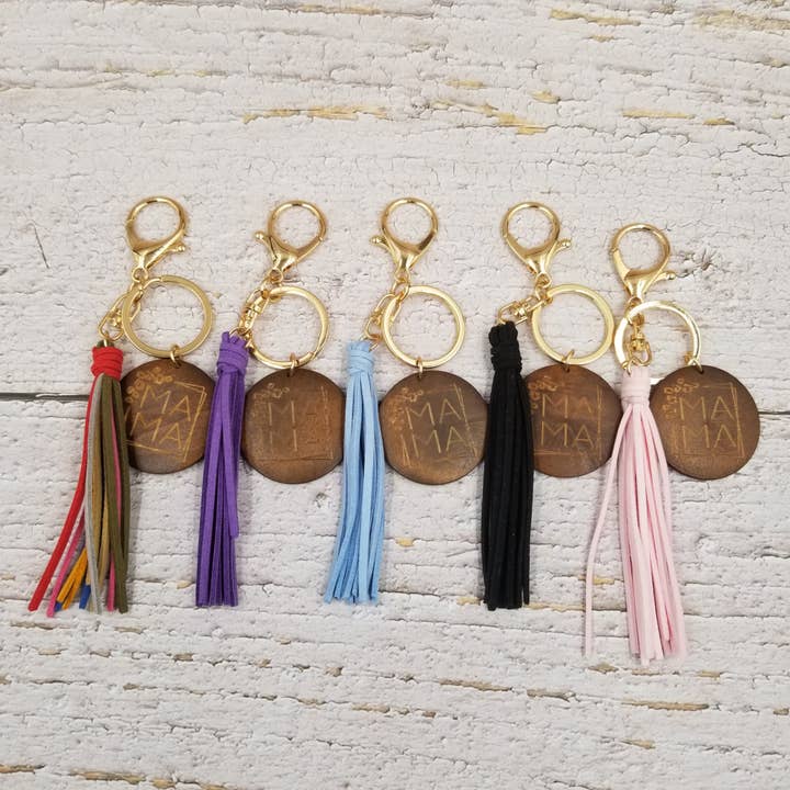 Treasure Wholesale – Engroshandel Nøglering - Dame – MAMA Tassels nøglering - Mors dag gave