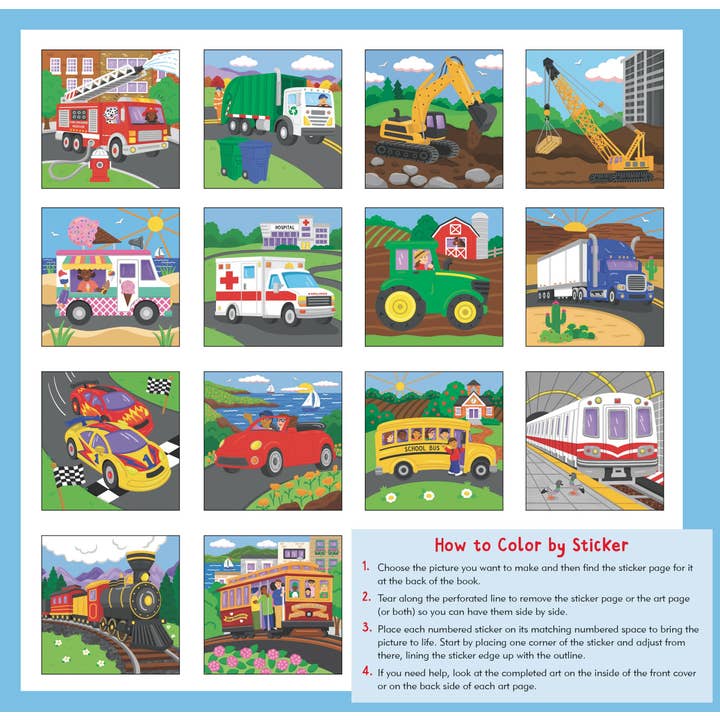 Peter Pauper Press - Wholesale Sticker - Kids & Baby - My First Color-By-Sticker Book -- Cars, Trucks, & Trains1