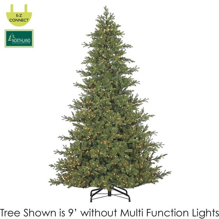 12'Hx89"D Mountain Fir (PE) Tree x8511 w/2400 Multi Function HLED Lights (ec)(ms) for wholesale by Silk Flower Depot