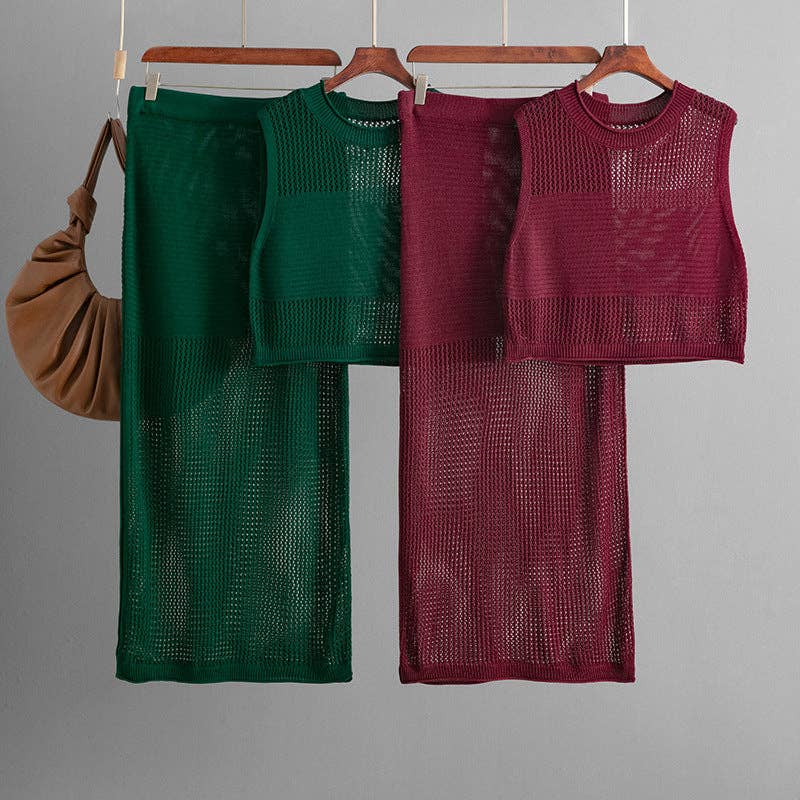 Marayn - Wholesale Top & Skirt Set - Women's - Chic Knitted Tank  Skirt Set Summer Ready9