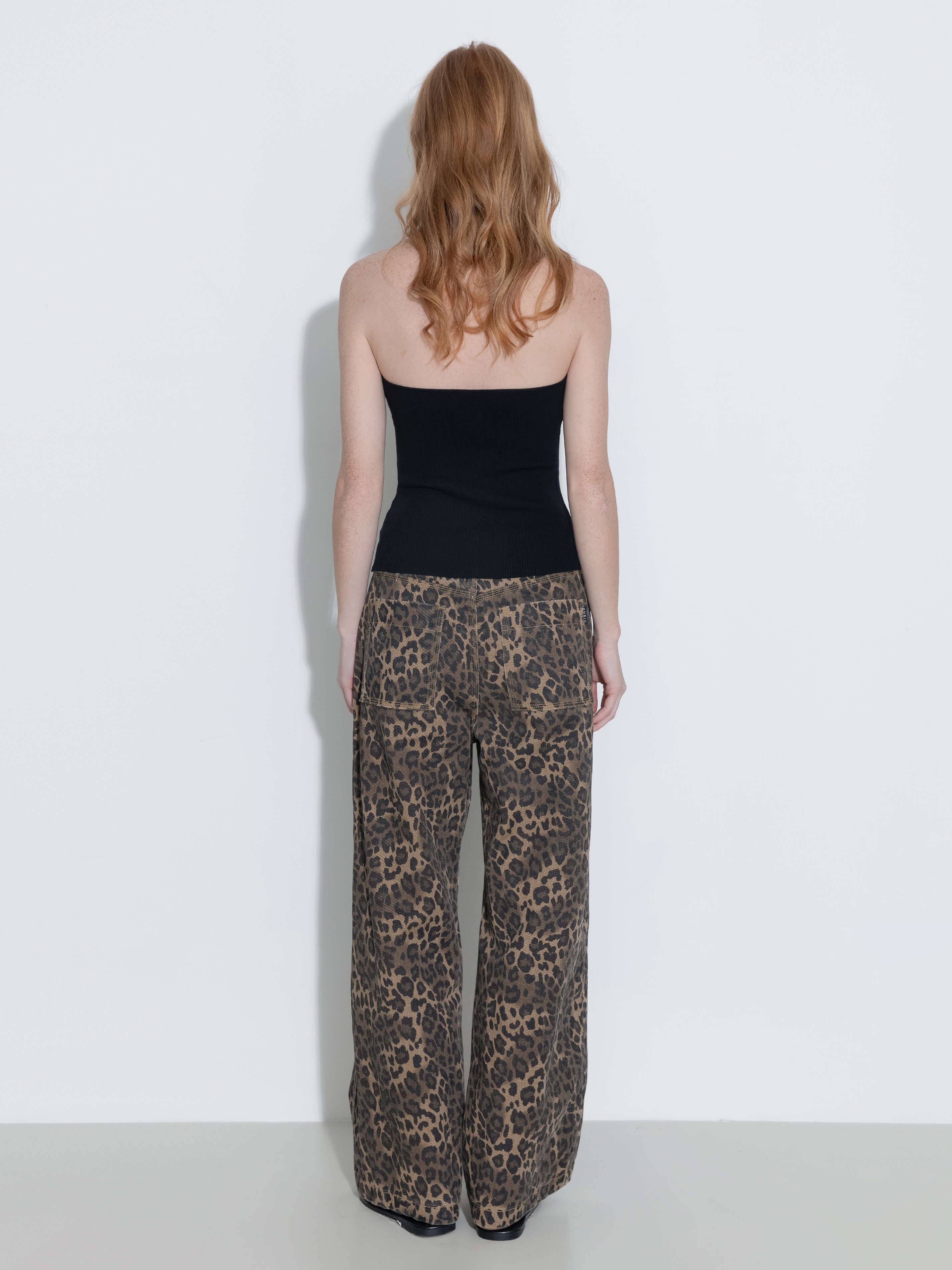 Sienna Leopard Wide Leg Denim Jeans for wholesale on Faire9