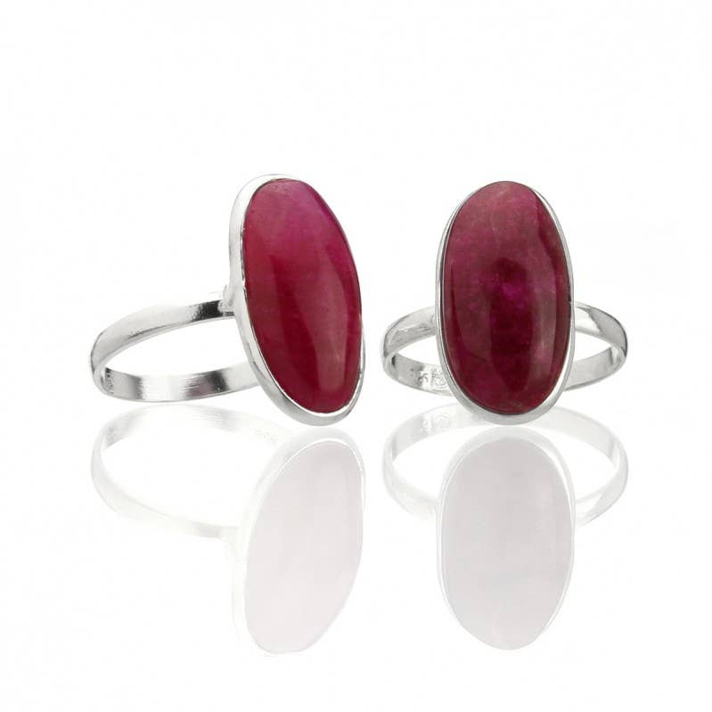 UniArt - Wholesale Cocktail/Statement Ring - Silver Ring with Stone, Basic Oval8
