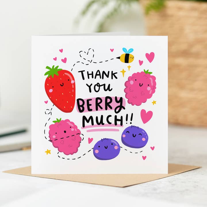 Thank You Berry Much Card for wholesale by Arrow Gift Co