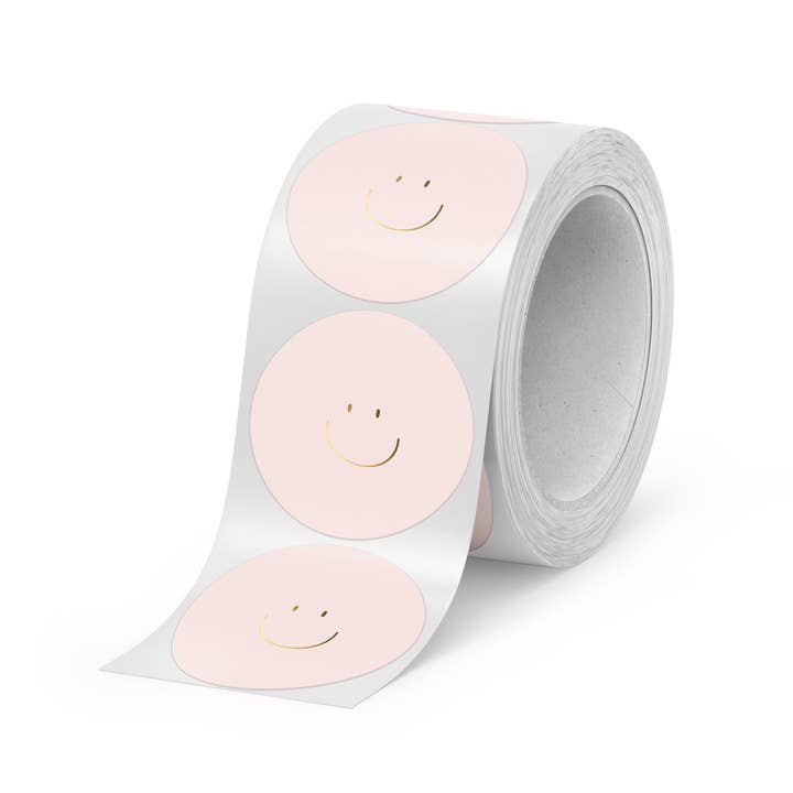 STATIONERY & GIFT - Wholesale Sticker - D O O S || Stickers | 500 stuks | Smiley Roze
