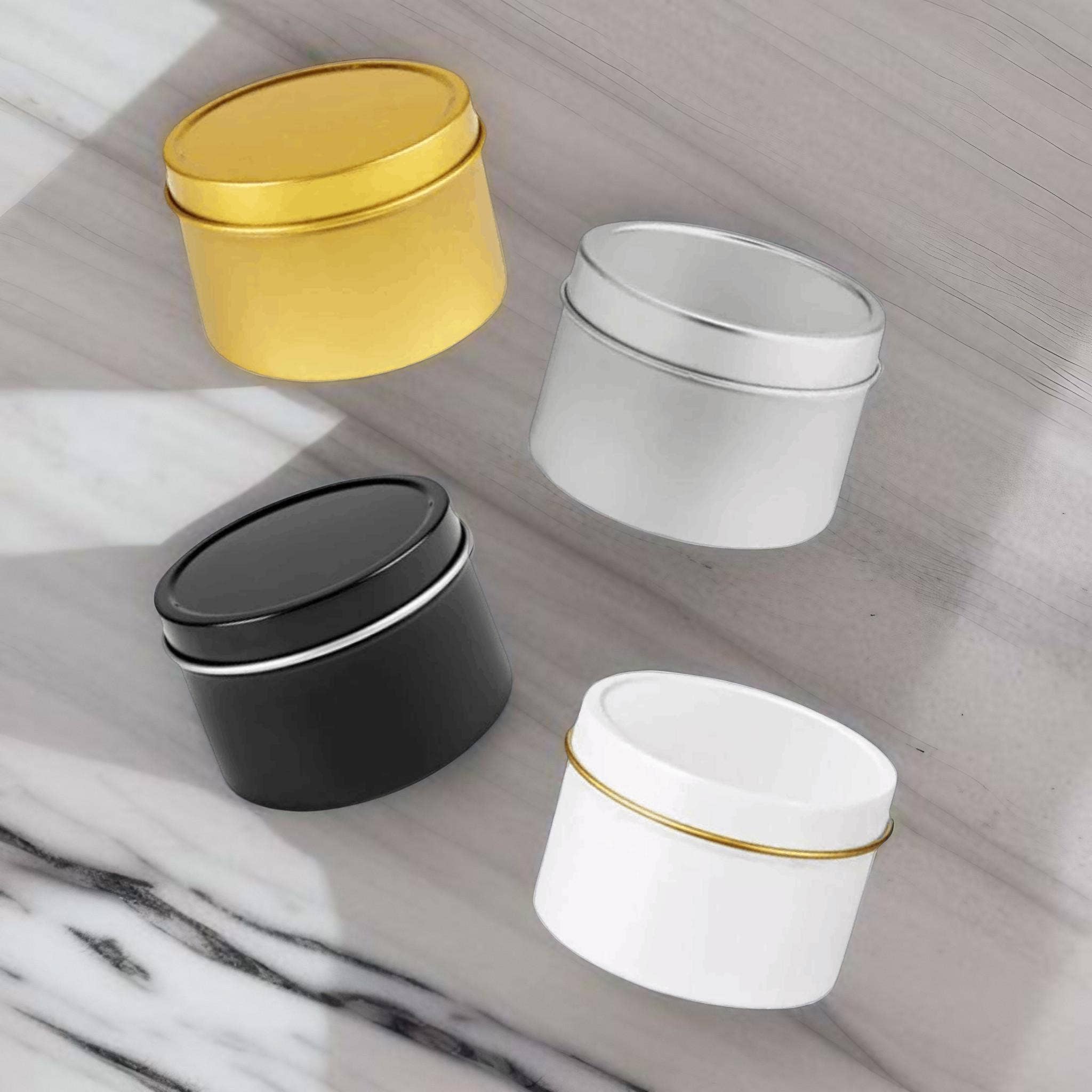 River Birch Candles – Großhandel Reisekerzen – 4 Unzen unbeschriftete Goldzinn-Kerze - Eigenmarkenlos4